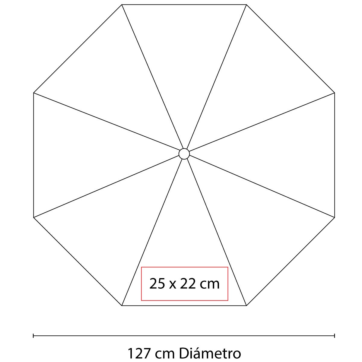 paraguas Karlovy personalizado con apertura automática, 8 paneles y 127 cm de diámetro
