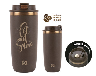 TERMO PARA REGALO Termo para regalo sin duda algo innovador ya que en el interior es de acero y en el exterior de granos de cafe reciclado