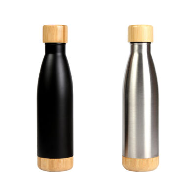 BOTELLAS DE ACERO INOXIDABLE Botellas de acero inoxidable sin duda muy bonitas ya que tienen detalles en bambu ademas se pueden grabar en laser