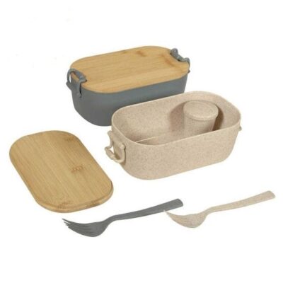 LONCHERAS CON TAPA DE BAMBU Loncheras con tapa de bambu sin duda muy bonitas por su diseño ademas tienen un tenedor y un pequeño contenedor