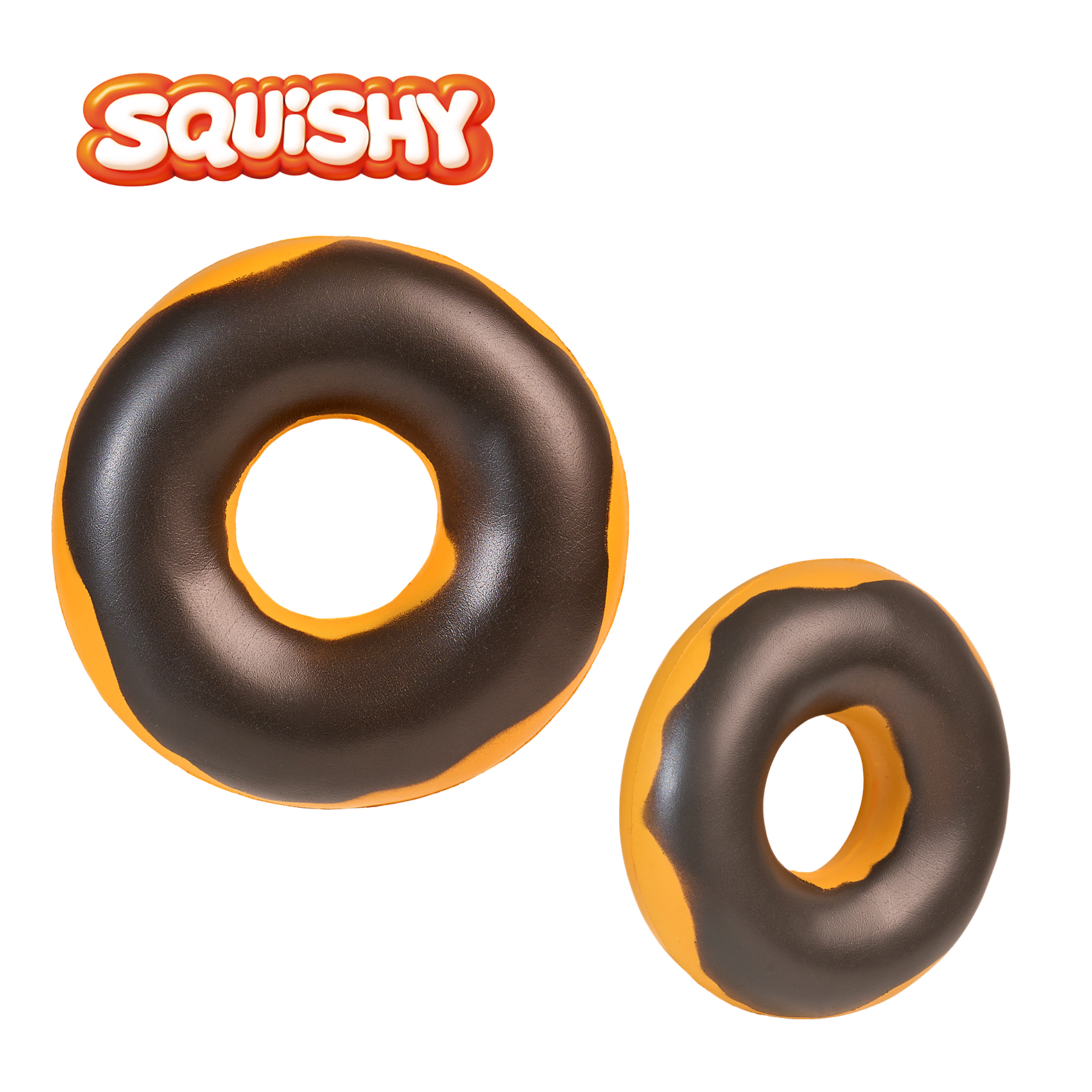 "Donita squishy personalizada en poliuretano para regalos promocionales de cafeterías y eventos"