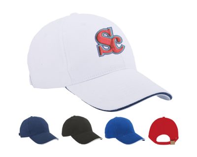 "Gorra Sandwich personalizada de algodón con visera bicolor y broche metálico"